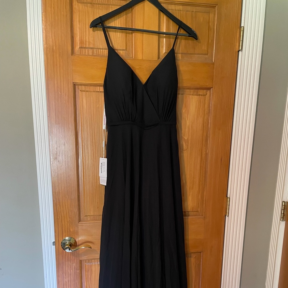 JJs A-Line V-neck Floor-Length Bridesmaid Dress With Split Front